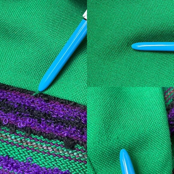 70s vintage wool finnish folk maxi skirt boho arola finland green textured. - Picture 8 of 8